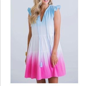 KARLIE TIE DYE GAUZE DRESS